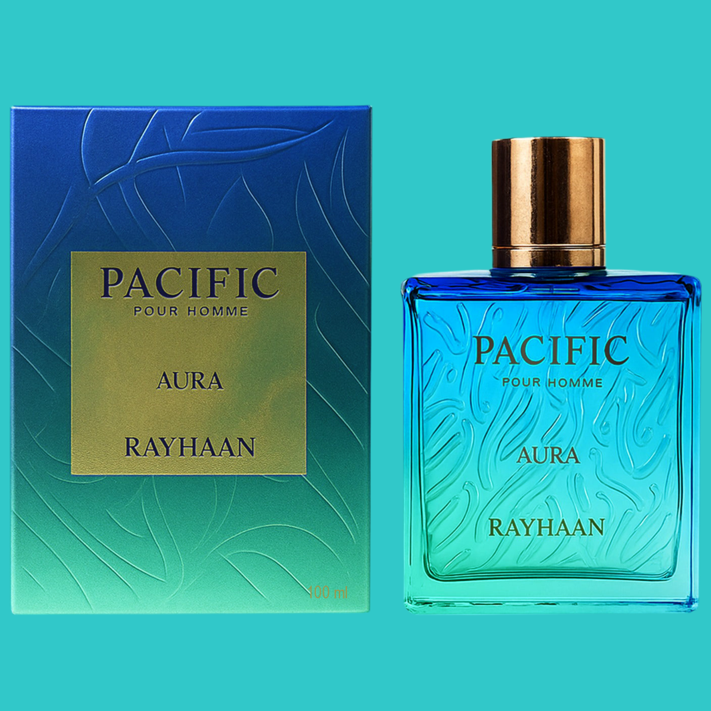 Rayhaan Pacific Aura Eau de Parfum for Men 3.4 oz/ 100 ml